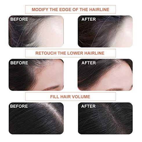 Hairline Powder Hair Line Powder Hair Shadow Touch Up Hair Powder ?Light Brown + Dark Brown? Quick Cover Grey Hair Root Concealer with Puff Touch, Root Cover Up for Thinning Hair, Waterproof, Non-sticky, 2pc