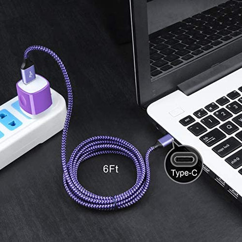 Fast Charging USB Type C Wall Charger for Samsung Galaxy Note 20/10, S22 S21 S20 FE/Ultra 5G S20+ S10 A51 A71 A11 A01 A21 A20 A50, 5V/1A Single Power Adapter Charger Block Cube 6ft USB C Cable, 2Pack