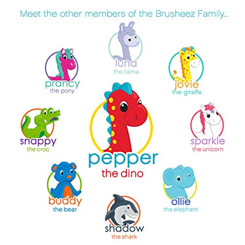 Brusheez® Electronic Toothbrush Replacement Brush Heads 2 Pack (Pepper The Dino)
