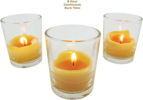 Beeswax Candle Works, 10-Hour Votives (Pack of 6) 100% USA Beeswax