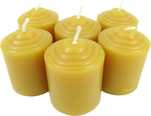 Beeswax Candle Works, 10-Hour Votives (Pack of 6) 100% USA Beeswax