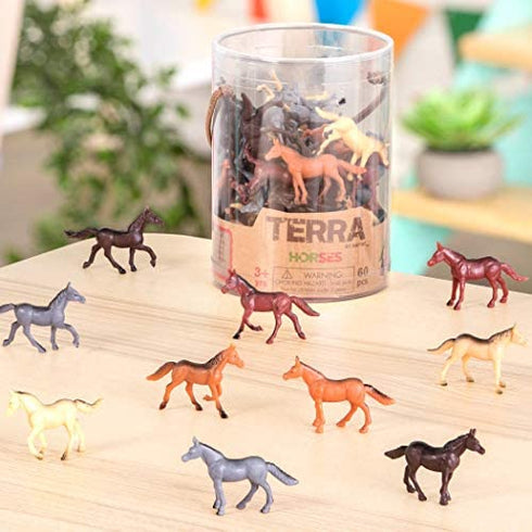 Terra by Battat – Horses 60 pcs – Assorted Miniature Horse Toys For Kids 3+