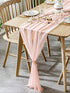 BOXAN Gorgeous Blush Peach Sheer Table Runner 30x120 Inch for Light Peach Romantic Wedding Decor, Bridal & Baby Shower, Birthday Party, Boho Christmas Party Table Decoration