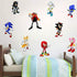 Sonic The Hedgehog Cartoon 3D Broken Wall Game Wall Stickers Children's Bedroom Living Room Background Wall Stickers Removable PVC Home Decoration