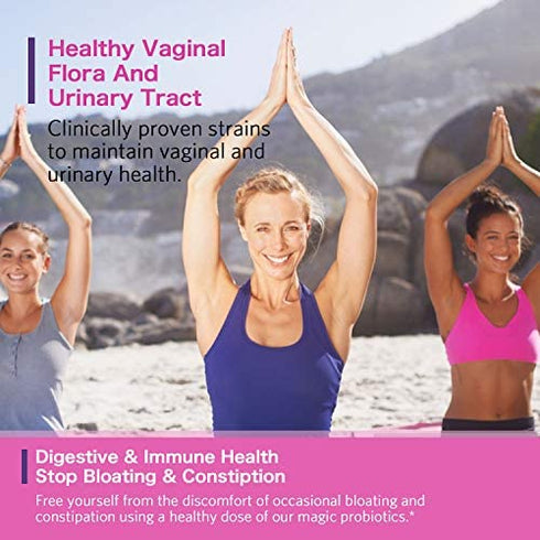 Doctor's Recipes Women’s Probiotic, 60 Caps 50 Billion CFU 16 Strains, with Organic Prebiotics Cranberry, Digestive Immune Vaginal & Urinary Health, Shelf Stable, Delayed Release, No Soy Gluten Dairy