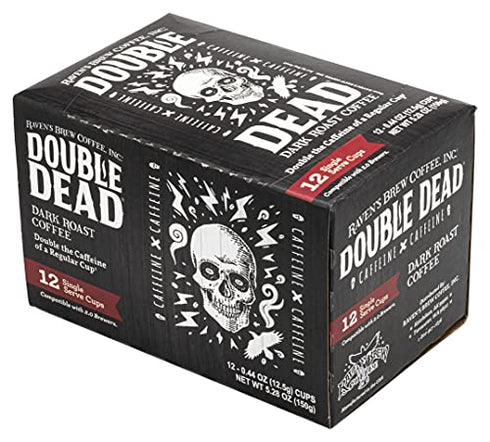 Raven’s Brew Coffee High Caffeine Dark Roast K-Cup Compatible Single Serve Pods — Double Dead 12ct
