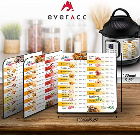 Air Fryer Magnetic Cheat Sheet for Instant Pot Air Fryer, Instapot Air Fryer Accessories Cooking Times Chart, Airfryer Frying Quick Reference Guide Kitchen Cookbook Magnets ( White )
