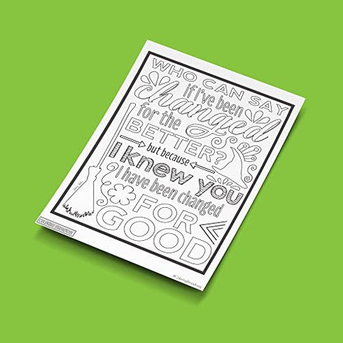 WICKED | “Defying Gravity” Collection | COLORING PAGES by Coloring Broadway | Hand-drawn illustrations - Printed on matte card stock (8 1/2” x 11) - Set of 4 Individual Pages