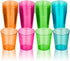 DecorRack 2 Oz Neon Shot Glasses, Plastic Shot Cup, Disposable Party Cups, Mini Cups Shot Glasses (24 Pack)