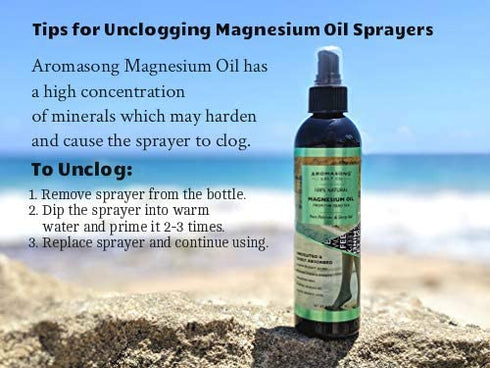 Aromasong Extra Strength Ultra Pure Magnesium Oil Spray (23mg Magnesium in Each Spray) 8 Oz, Known to be Used for Headache, Muscle Cramps, Restless Legs - Natural Calming for Sleeping Well