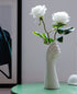 White Ceramic Hand Bud Flower Vase for Hhydroponic Floral Arrangement Table Decorative NBHUZEHUA