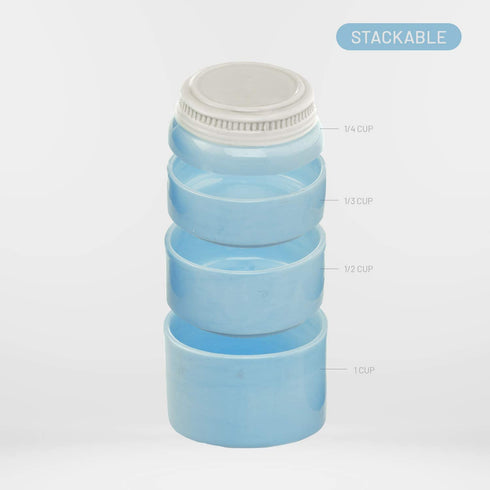Goodscious Blue Ceramic Mason Jars Measuring Cups - Kitchen Set - Baking Supplies Dry and Liquid Ingredient - Retro and Farmhouse Decor - Dishwasher and Microwave Safe - Rustic Accessory - 4 Piece Set
