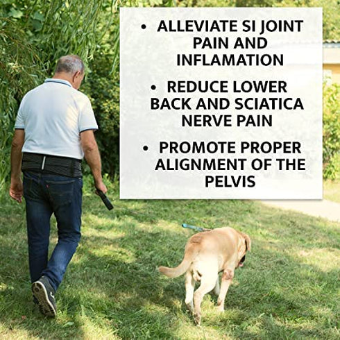 Altapolo Si Belt - Sacroiliac Belt for Women and Men, Si Joint Hip Brace for Lower Back, Leg and Pelvic Support, Lumbar Nerve and Sciatica Pain Relief - Trochanter Belt for Pelvic Tilt Correction