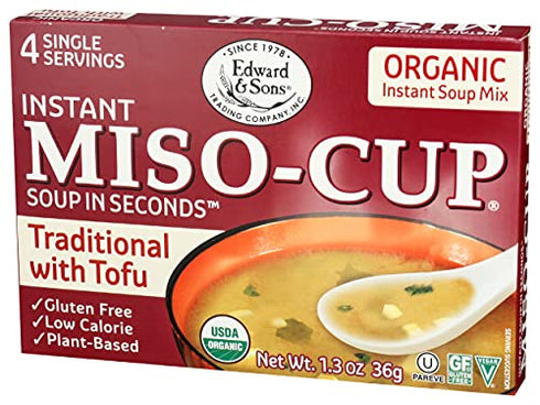 Edward & Sons Organic Traditional Soup with Tofu Miso Cup Instant Soup, 1.3 oz