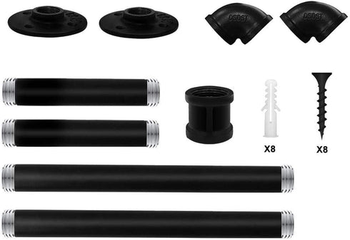 ERYTLLY 2 Bases Wall Mount Clothes Rack Industrial Pipe Clothes Rack On Wall Hanging Rod Laundry Room Hanging Rod Detachable Wall Mounted Iron Garment Bar for Bathroom, Room, Living Room, office Use