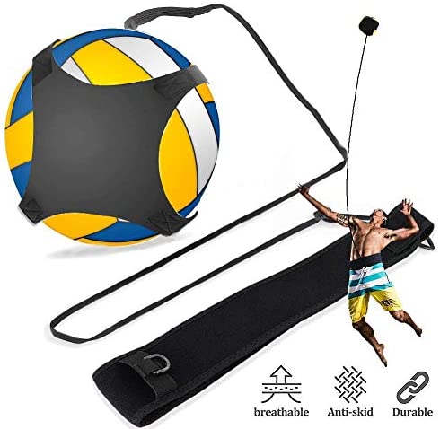 Chanmeen 220-620cm Volleyball Training Equipment, Ball Training Equipment, Football and Basketball with Adjustable Elastic Cord Band for Adult Kids Solo Practice Spiking, Setting, Hitting, Kicking