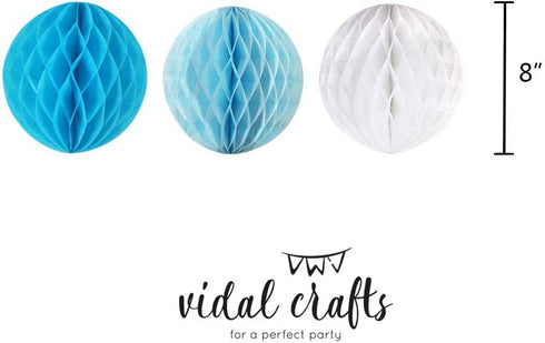 VIDAL CRAFTS Baby Shower Decorations for Boy, Its a Boy Banner, Complete Party Decor Kit, Paper Fans, OH BABY Foil and Latex Balloons, Tissue Paper Pom Poms, Honeycomb Balls, Party Supplies for Boys