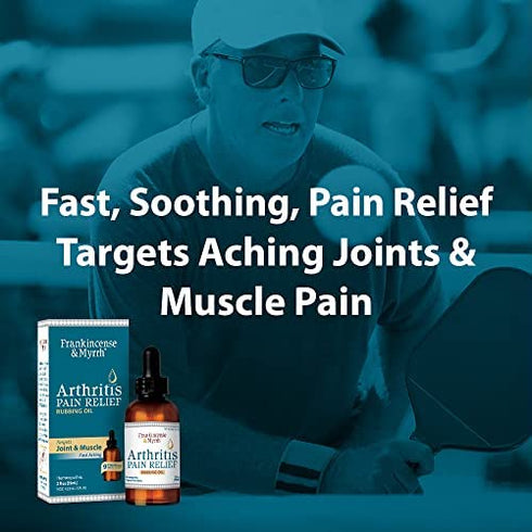 FRANKINCENSE & MYRRH Arthritis Pain Relief Rubbing Oil – Fast Acting Pain Relief with Essential Oils, 2 Fluid Ounces - 1 Pack