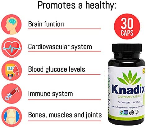 Knadix Hemp Oil Capsules Extract for Pain Support - Natural Stress Relief and Immune Support with Omega 3-6 Vitamins and Minerals
