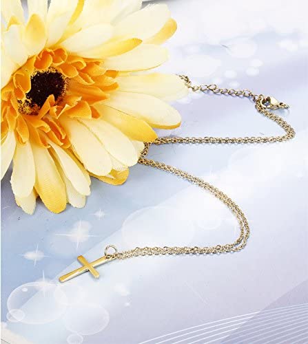 Finrezio 14K Gold-Plated Catholic Christian Jewelry Cross and Virgin Mary Pendant Necklace for Women Multilayer Necklace Set