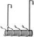 mDesign Decorative Over Door 8 Hook Metal Storage - Long Easy Reach Organizer Rack for Coats, Hoodies, Hats, Scarves, Purses, Leashes, Bath Towels, Robes, Men, Womens Clothing - Graphite Gray/Chrome