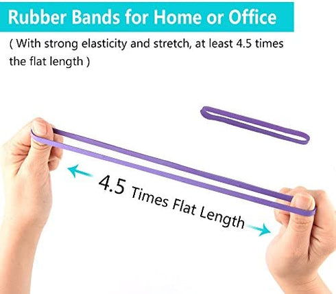 Coopay 60 Pieces Large Rubber Bands Trash Can Band Set Elastic Bands for Office Supply, Trash Can, File Folders, Cat Litter Box, Size 8 inches (Purple)