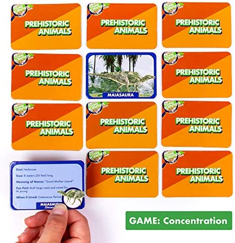 The Young Scientist Prehistoric Animal Card Games, 4 Prehistoric Card Games for Age 5 and Up: Matching, Bingo, Memory, Trivia, Hands-On Educational STEM Fun, Kids Card Games
