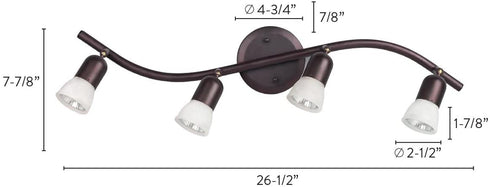 CANARM LTD. IT356A04ORB10 James 4 Bulb Track Light, Oil Rubbed Bronze