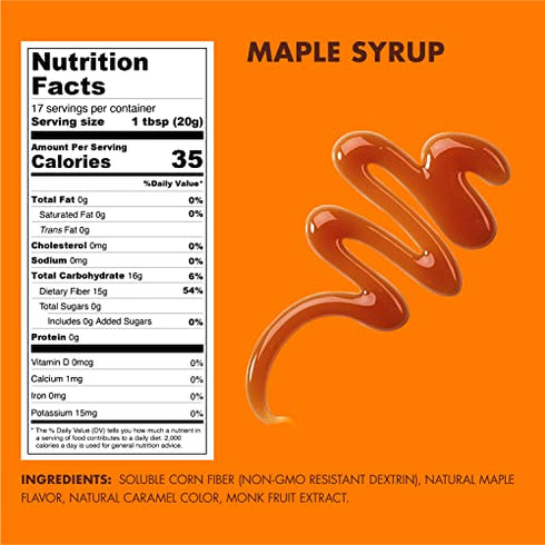 ChocZero's Maple Syrup. Sugar free, Low Carb, Sugar Alcohol free, Gluten Free, No preservatives, Non-GMO. Dessert and Breakfast Topping Syrup. 1 Bottle(12oz)