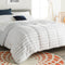 LINENSPA All Season Hypoallergenic Down Alternative Microfiber Comforter, Twin, Light Gray/White