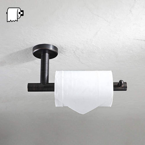 JQK Toilet Paper Holder Oil Rubbed Bronze, 5 Inch 304 Stainless Steel Tissue Paper Dispenser for Bathroom, Hold Mega Rolls Wall Mount, TPH100-ORB