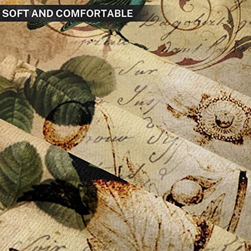 Emvency Set of 4 Throw Pillow Covers Paris French Botanical Floral Victorian Bird Rose Gardens Green Flower Decorative Pillow Cases Home Decor Square 16x16 Inches Pillowcases