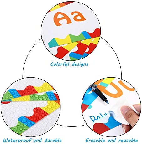 Alphabet Banner Number Banner Alphabet Wall Classroom Decorations Bulletin Board Border with Adhesive Glue Point Dots for Toddler Kids Students