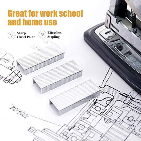 Deli 5,000 Staples, Fits Deli 40 and 60 Sheet Capacity Staplers, 5/16" Leg Length Staples of 50 Sheet Capacity, 24/8, Jam Free Sharp Chisel Point Design, 10 Boxes of 500 Staples