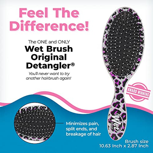 Wet Brush Original Detangler Brush - Pink Leopard, Safari - All Hair Types - Ultra-Soft Bristles Glide Through Tangles with Ease - Pain-Free Comb for Men, Women, Boys & Girls