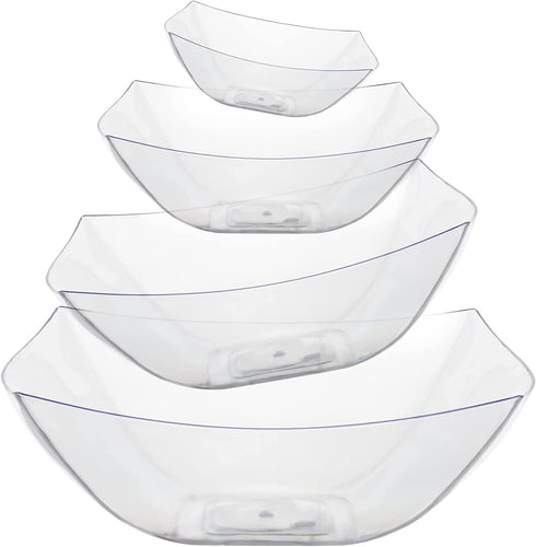 Exquisite Pack Of 12 Disposable Plastic Serving Bowls For Parties | 8 oz Clear Plastic Bowls For Parties I Disposable Serving Bowls For Salad Bar Buffet Containers | Small Serving Bowls For Candy