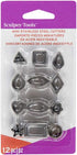 Sculpey 12-Piece Premo Metal Clay Cutters, Mini, Geometric