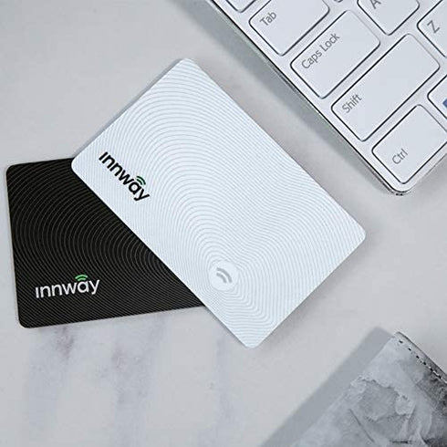 Innway Card - Ultra Thin Rechargeable Bluetooth Tracker Finder. Find Your Wallet, Bag, Backpack, Keys, Laptop, Tablet (Black)