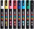 Posca Full Set of 8 Acrylic Paint Pens with Reversible Medium Point Pen Tips, Posca Pens are Acrylic Paint Markers for Rock Painting, Fabric, Glass Paint, Metal Paint, and Graffiti