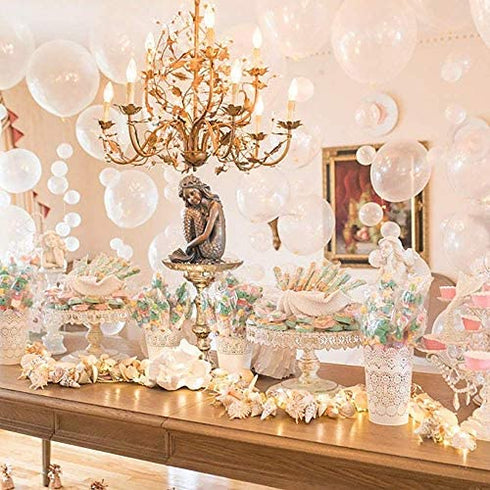 Clear Bubble Balloon Strands DIY Kit, 100pcs 10" Transparent Balloons Strands Kit Ideal for Kids Mermaid Shark Under The Sea Baby Shower Birthday Party Supplies Decorations