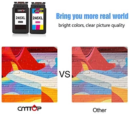 CMTOP Compatible Ink Cartridge Replacement for Canon Ink Cartridges 245 and 246, for Canon PIXMA MG2522 MG2520 MX490 MX492 MG2920 MG2922 IP2820 TS3122 MG2420 MG2922 Printer, 1 Black+1 Tri-Color