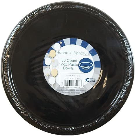 Disposable Plastic Bowls-15 oz | Black | Pack of 50