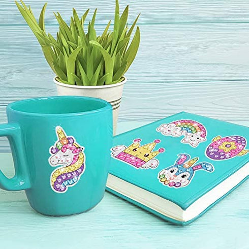 ORIENTAL CHERRY Arts and Crafts for Kids Ages 8-12 - 14 Pack Diamond Painting Suncatchers and Stickers Kits - Gem Toys Birthday Gifts Summer Activity for Girls Toddler Ages 4-8 6-8 7-10