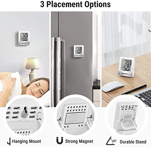 ThermoPro TP49 Digital Indoor Humidity Meter Room Thermometer with Temperature and Humidity Monitor Mini Hygrometer Thermometer