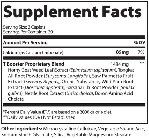 Prime Labs - Men's Test Booster - Natural Stamina, Endurance and Strength Booster - 60 Caplets