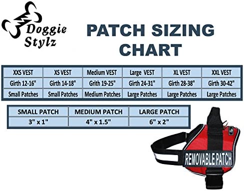 Doggie Stylz Set of 2 Reflective Emotional Support Removable Patches with Hook Backing for Working Dog Harnesses & Vests. Durable and Interchangeable - Comes in 3 Sizes Small, Medium and Large