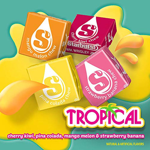 Starburst Fruit Chews Candy Sharing Size Resealable Bag, Tropical, 15.6 Ounce