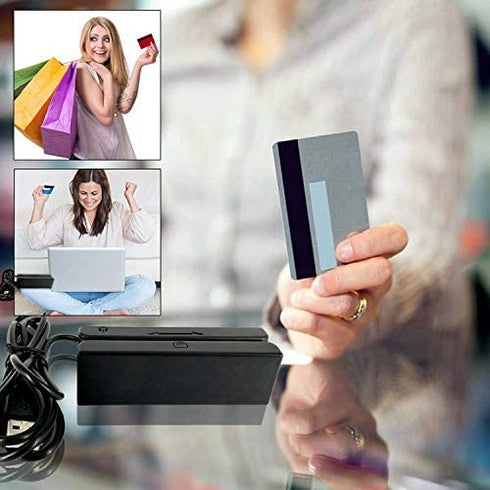 USB Magnetic Stripe Card Reader 3-Track POS Credit Card Reader Swiper Magstripe Swipe Card Reader