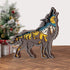 Forest Animals Wooden Wolf Decor, Wolf Figurines and Statues, Howling Wolf Desk Decor with Hollowed Multilayers, Wood Wolf Sculpture Rustic Home Decor, Wolf Decorations for Home Shelf Cabinet Table