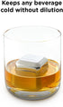 Rabbit Whiskey and Beverage Jumbo Chilling Stones Set, Chrome